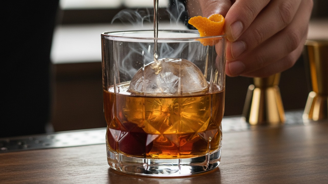 Strain and garnish