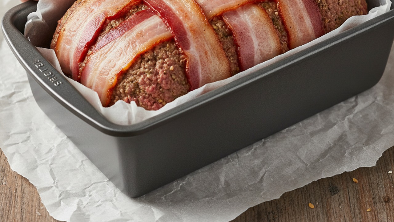 Wrap with bacon and transfer to pan