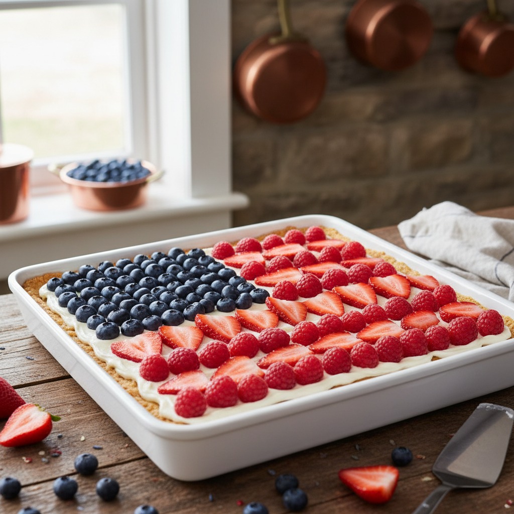 Arrange the fruit into a flag