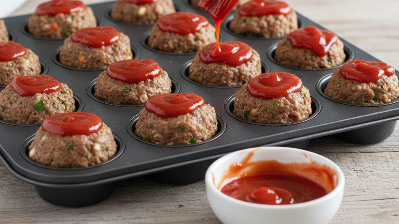 Portion into muffin tin and glaze