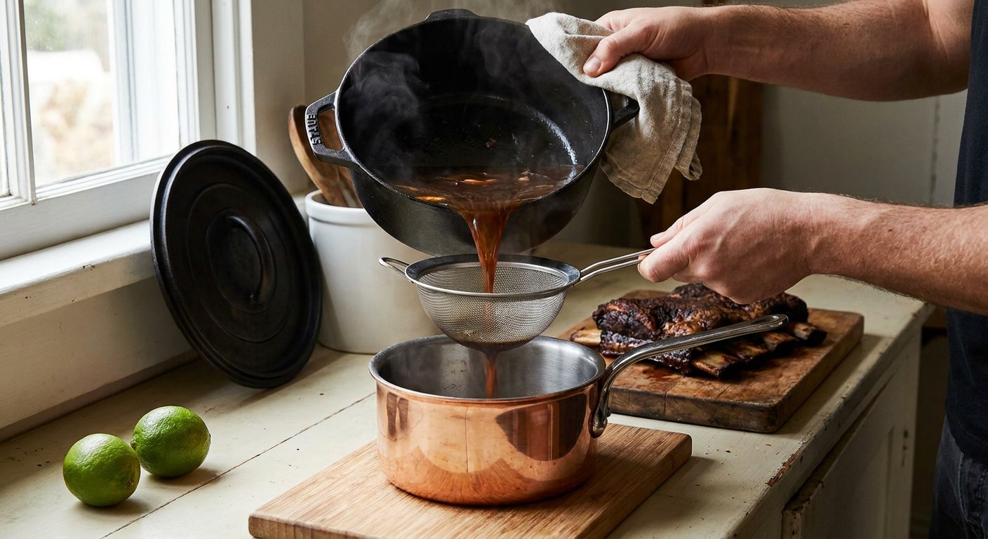 Braise until tender and reduce to consommé