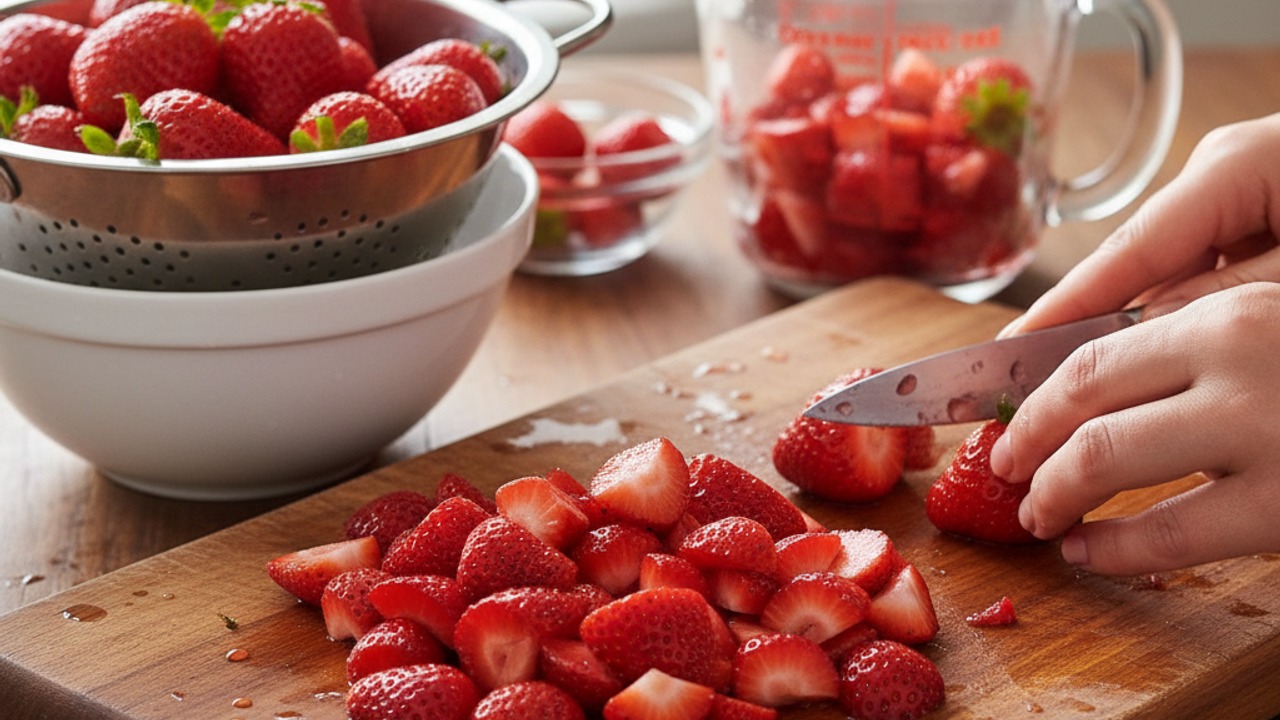 Prepare the strawberries