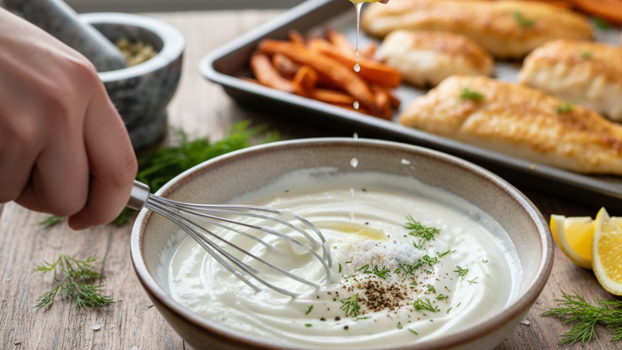 Make the yogurt-dill sauce