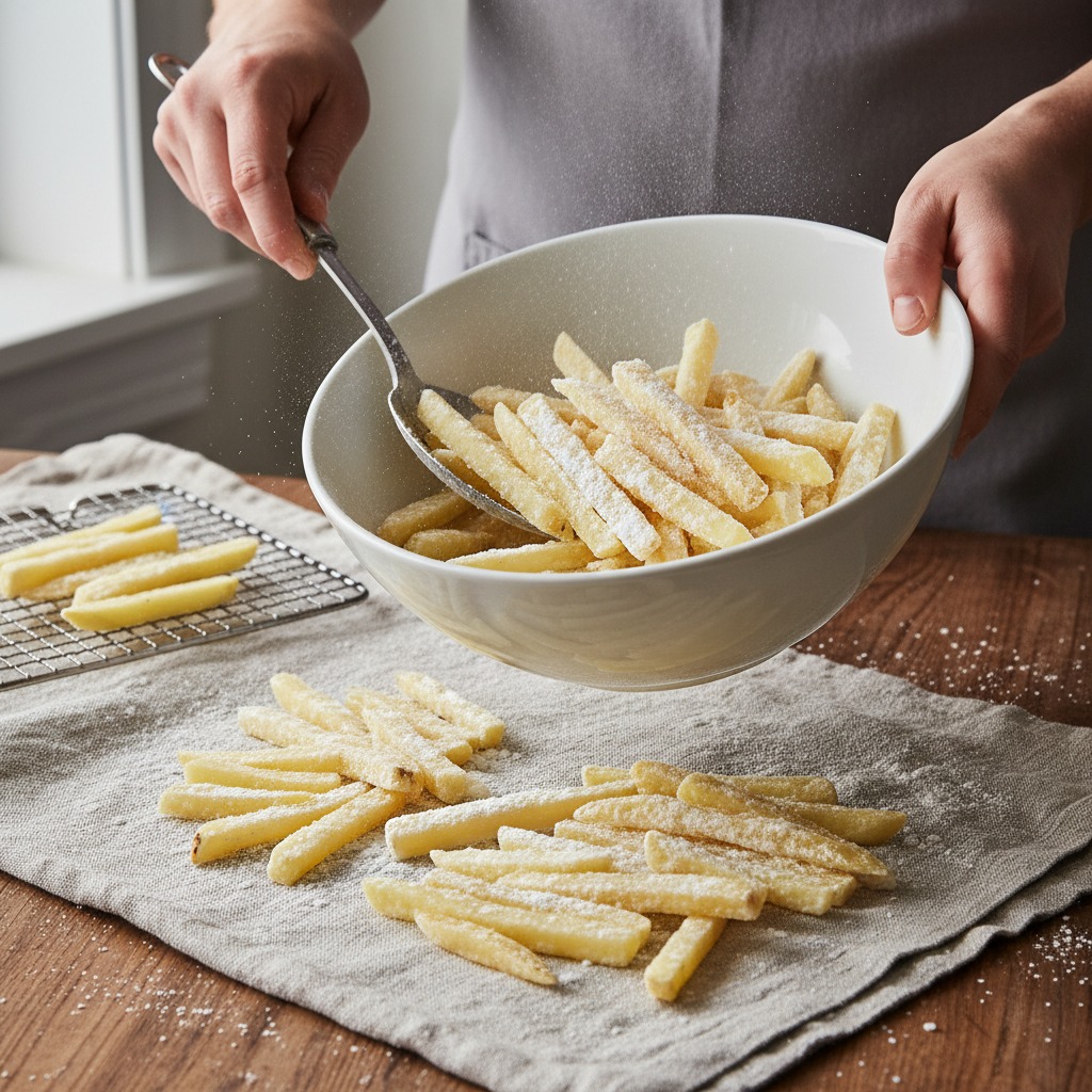 Dry and toss with cornstarch