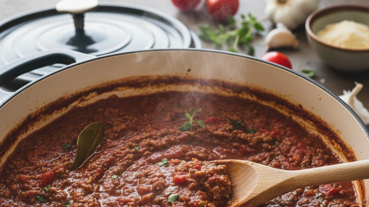 Add tomatoes and simmer slowly