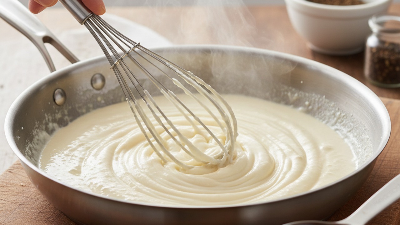 Make the cheesy emulsion