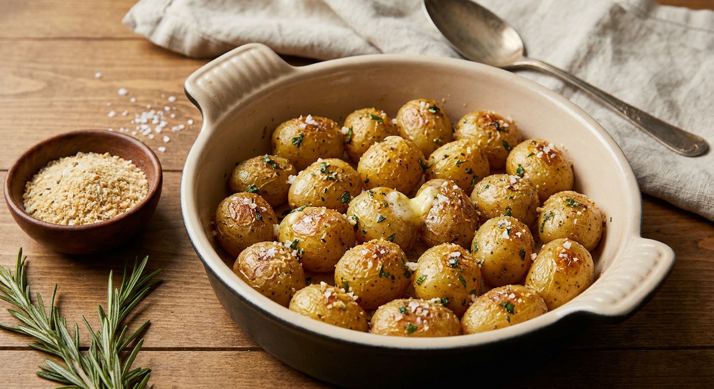 Buttery Garlic Roasted Baby Potatoes with Kinder's Organic Buttery Garlic Salt