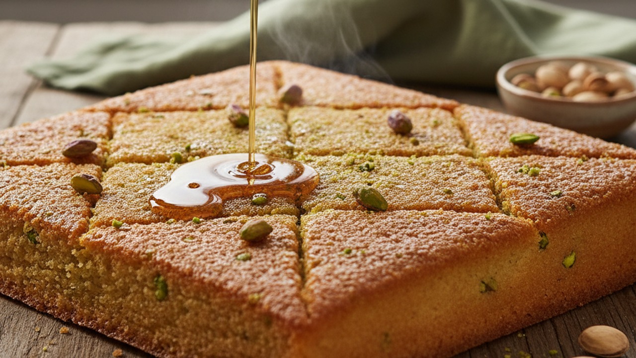 Syrup the cake and serve