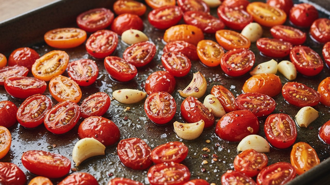 Roast tomatoes and garlic