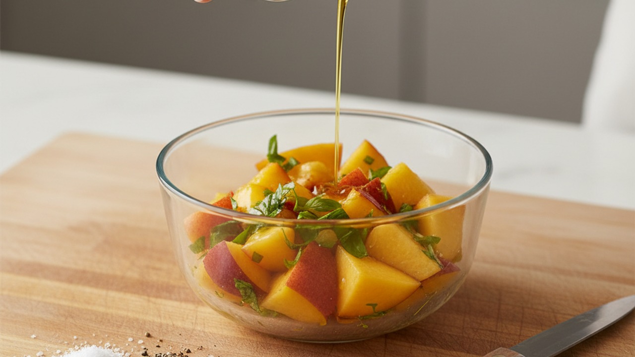 Make peach‑basil salsa