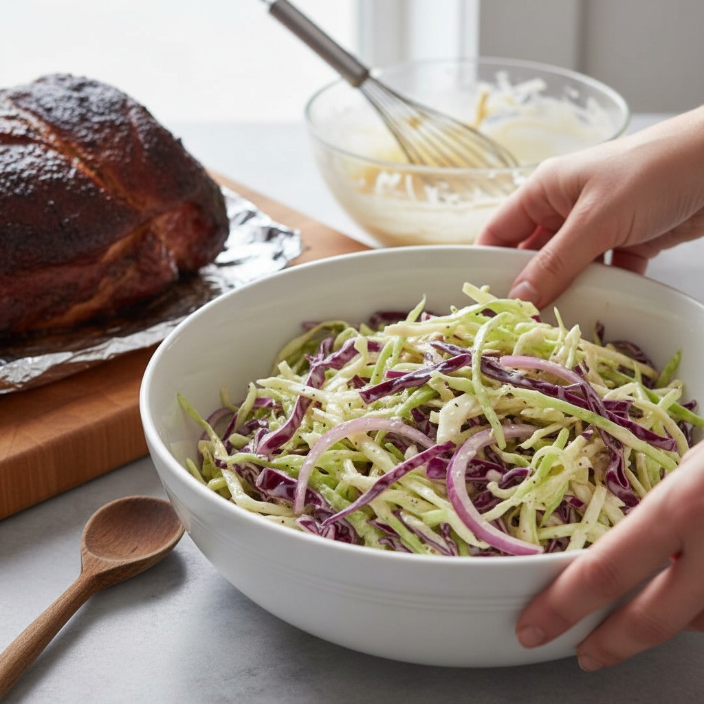 Make the tangy vinegar slaw