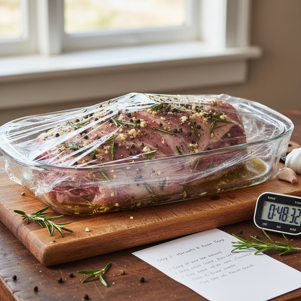 Marinate and come to room temperature