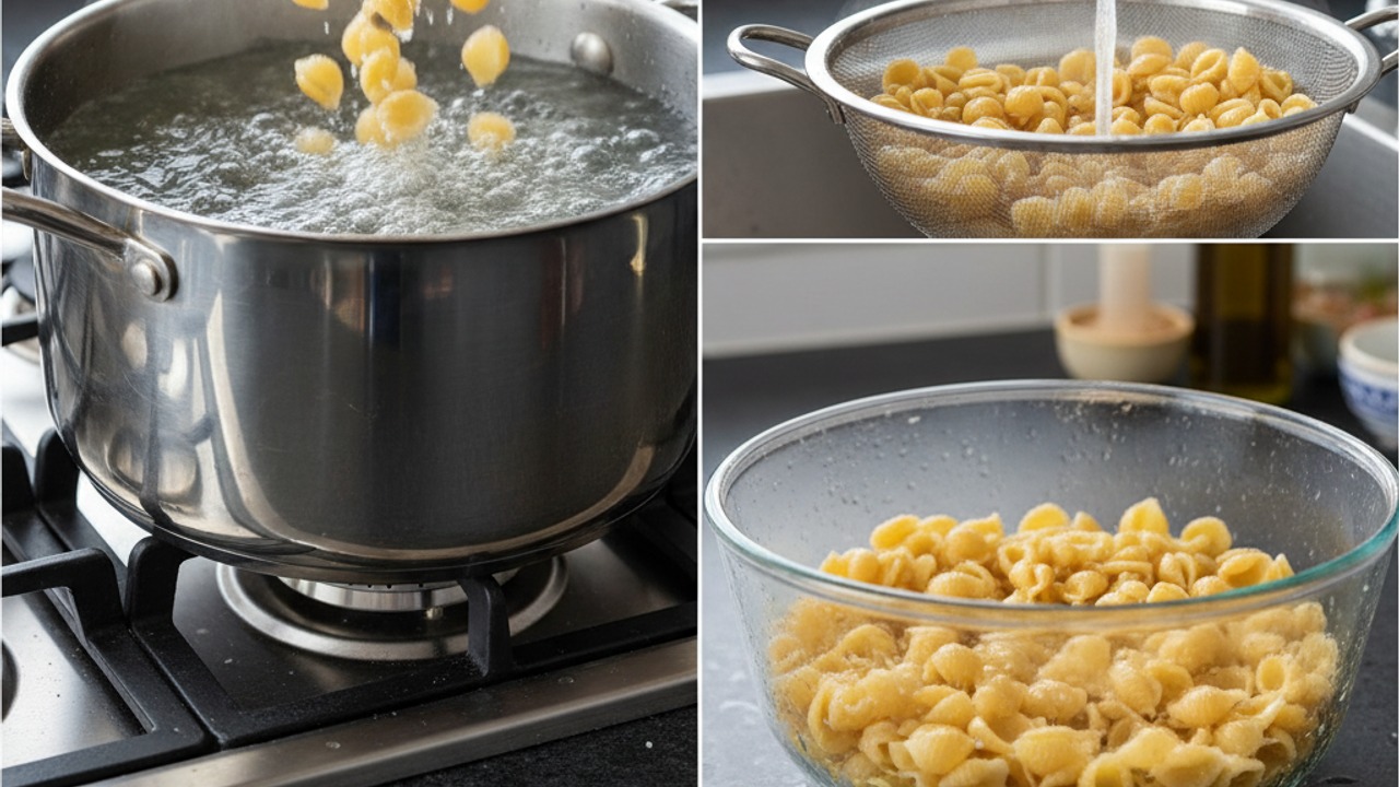 Cook and cool the pasta