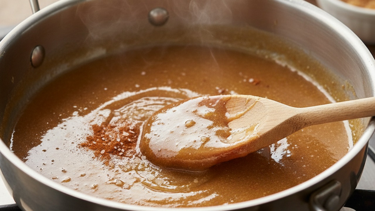 Make the caramel glaze
