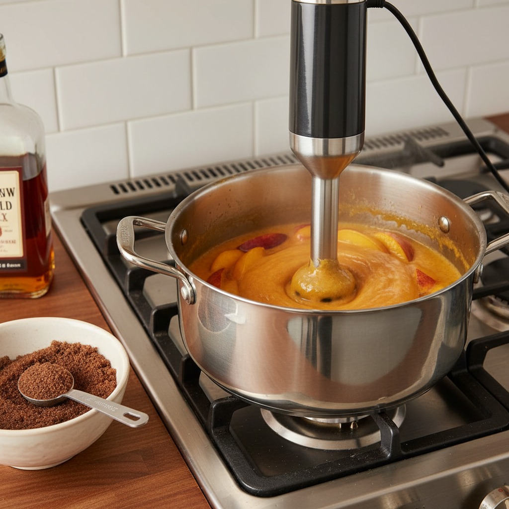 Make-ahead peach-bourbon glaze (stovetop)