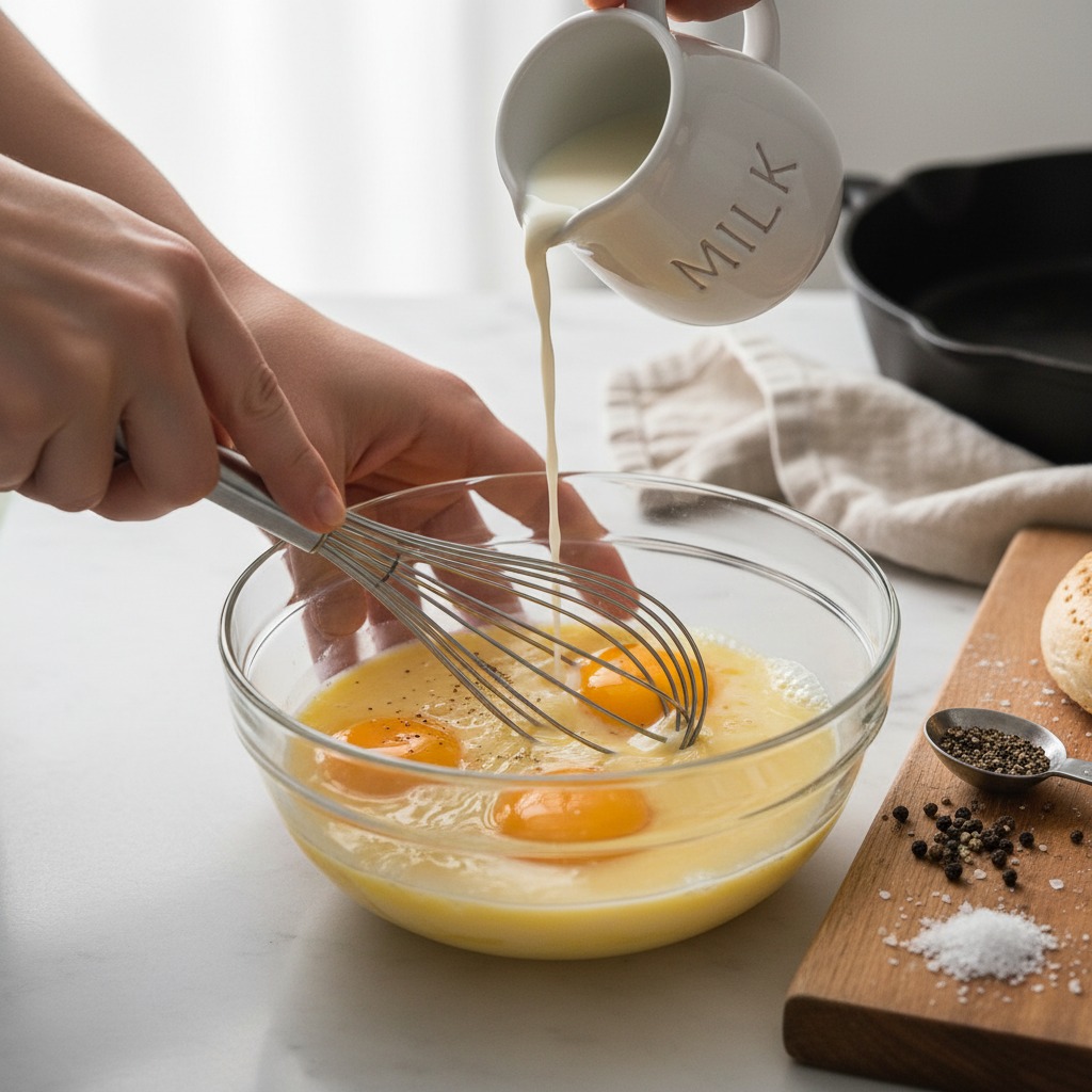 Whisk the eggs