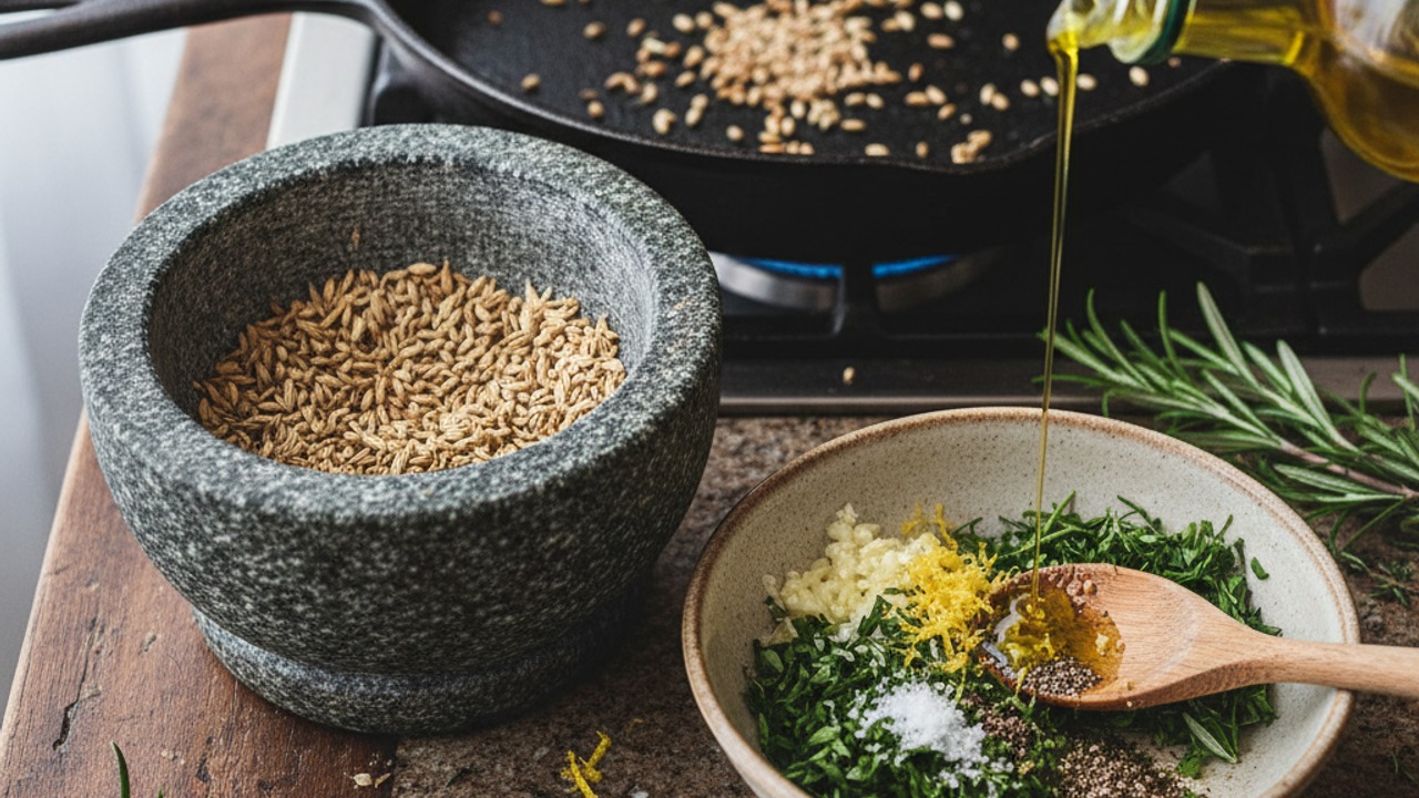 Make the herb-fennel filling
