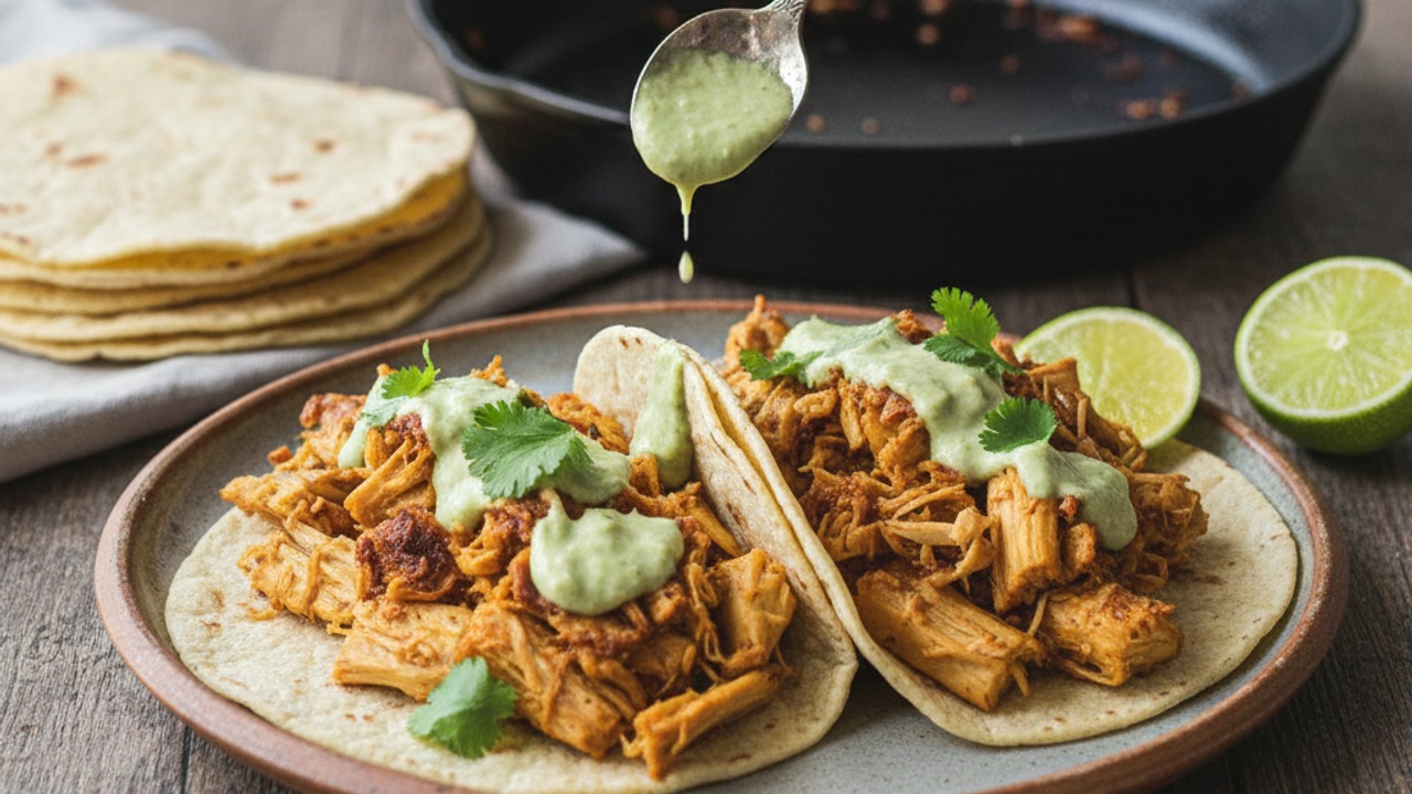 Warm tortillas and assemble tacos