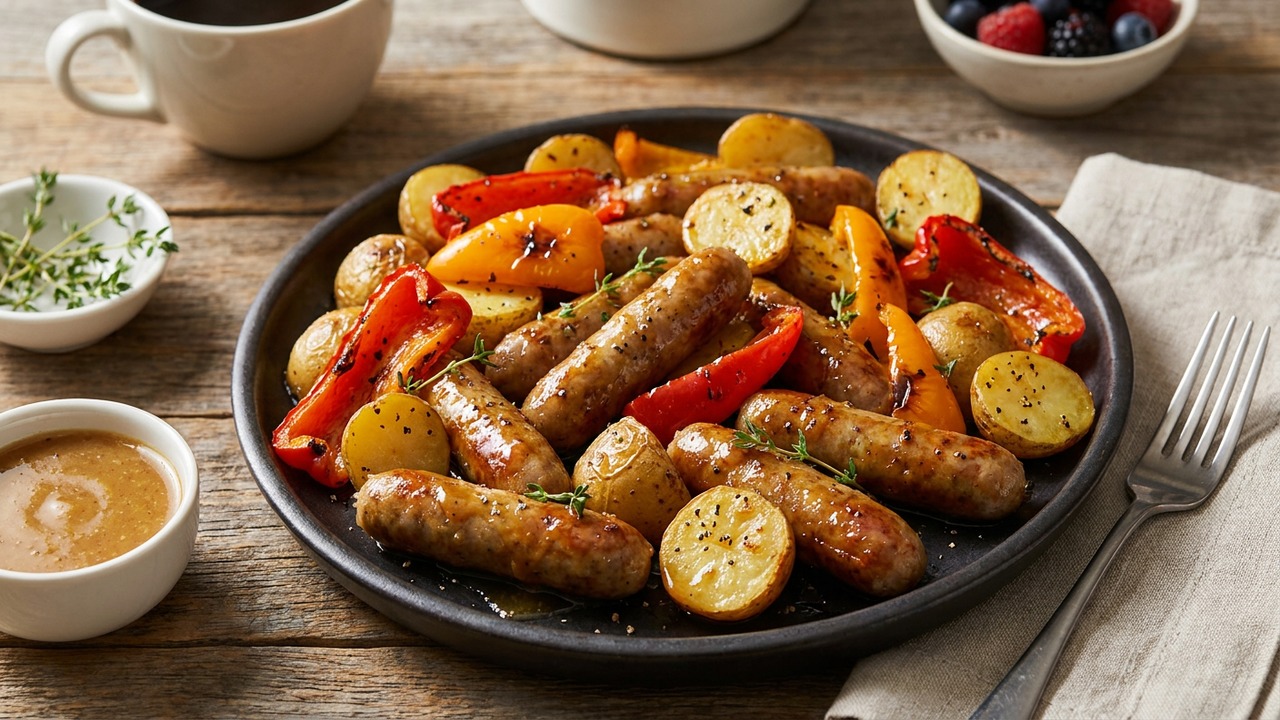 Maple Mustard Sausage Sheet-Pan