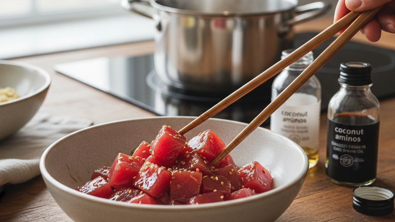 Marinate the tuna