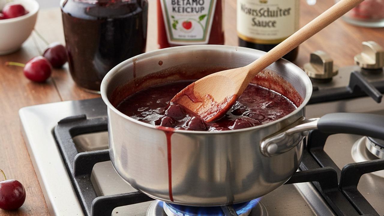 Make the cherry BBQ glaze