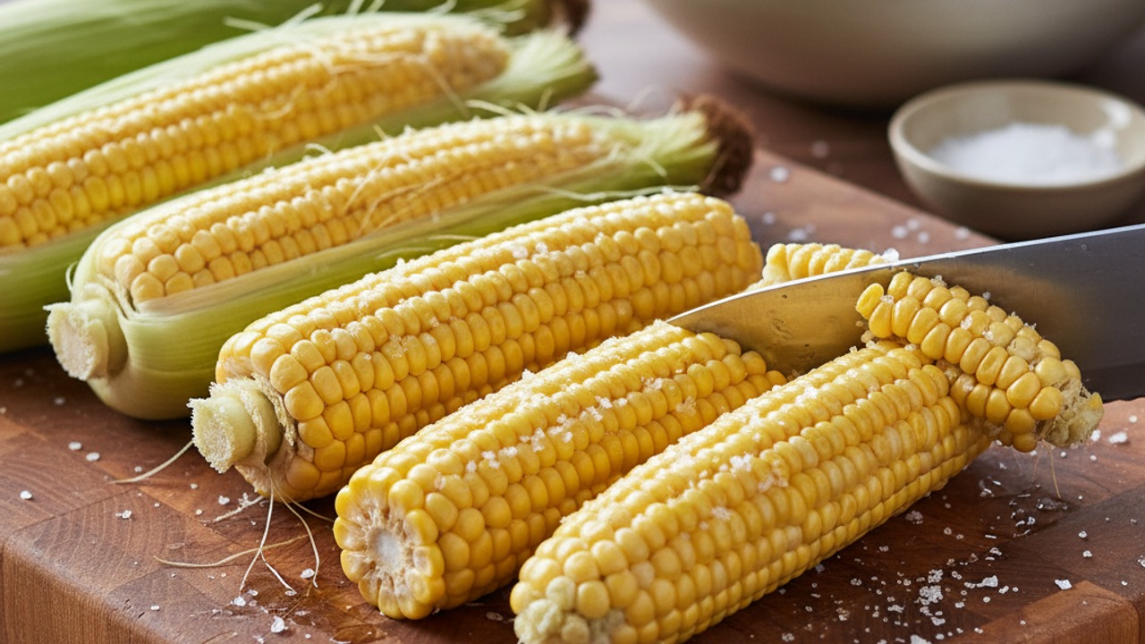 Prep and quarter the corn