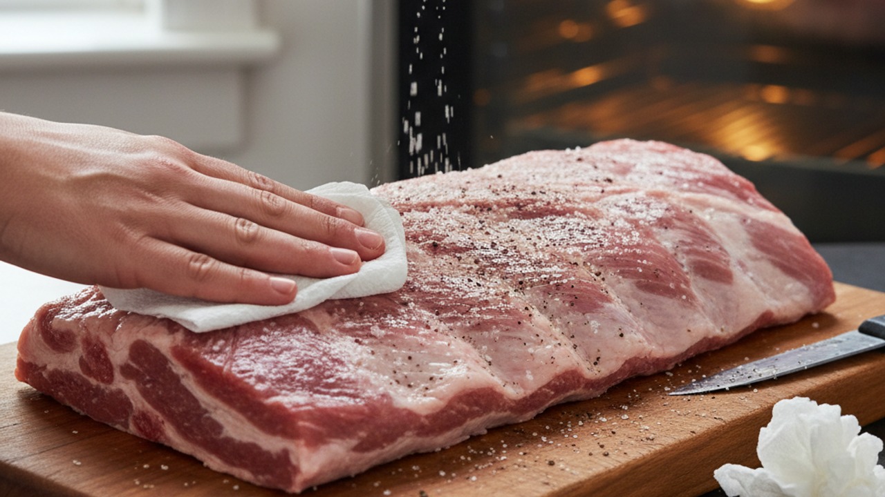Prep the ribs and oven