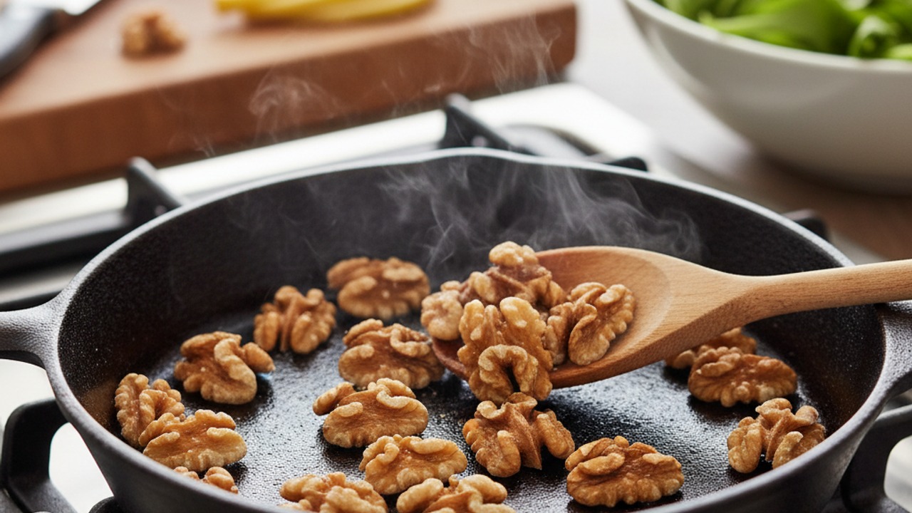 Toast the walnuts
