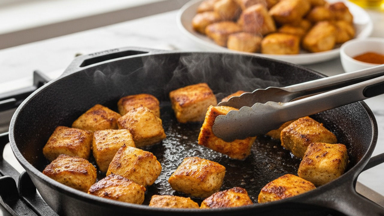 Quick-sear the chicken