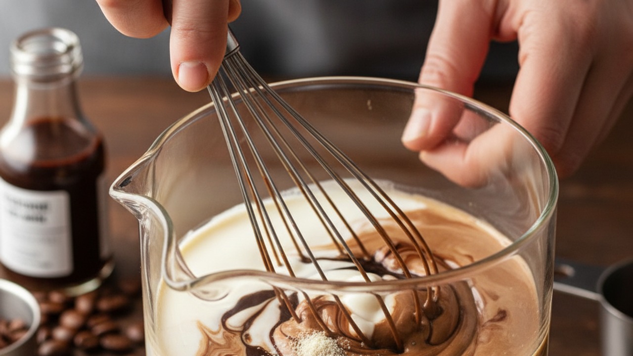 Prepare the mocha milk base