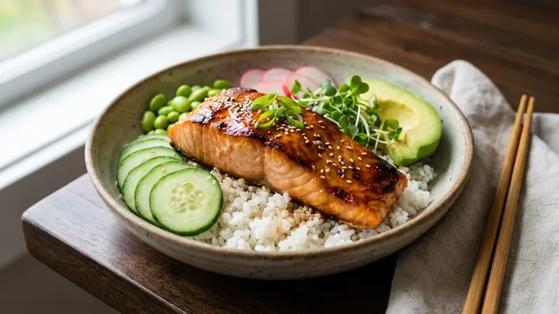 Miso Glazed Salmon Bowl