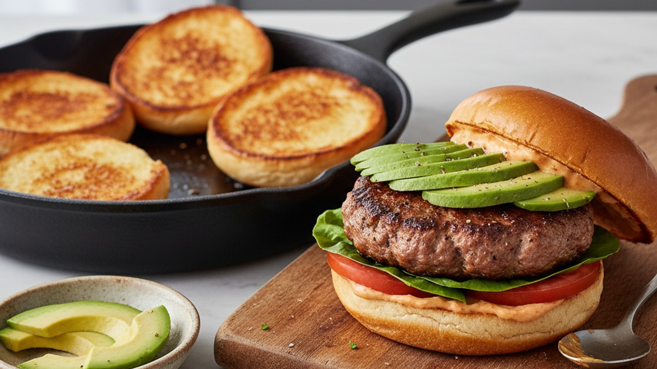 Toast buns and assemble