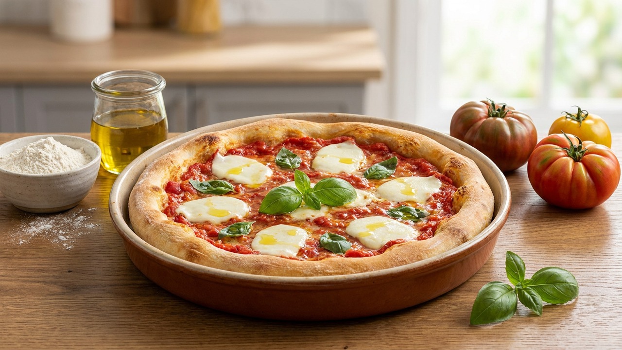 Basic Homemade Pizza Dough and Margherita Pizza