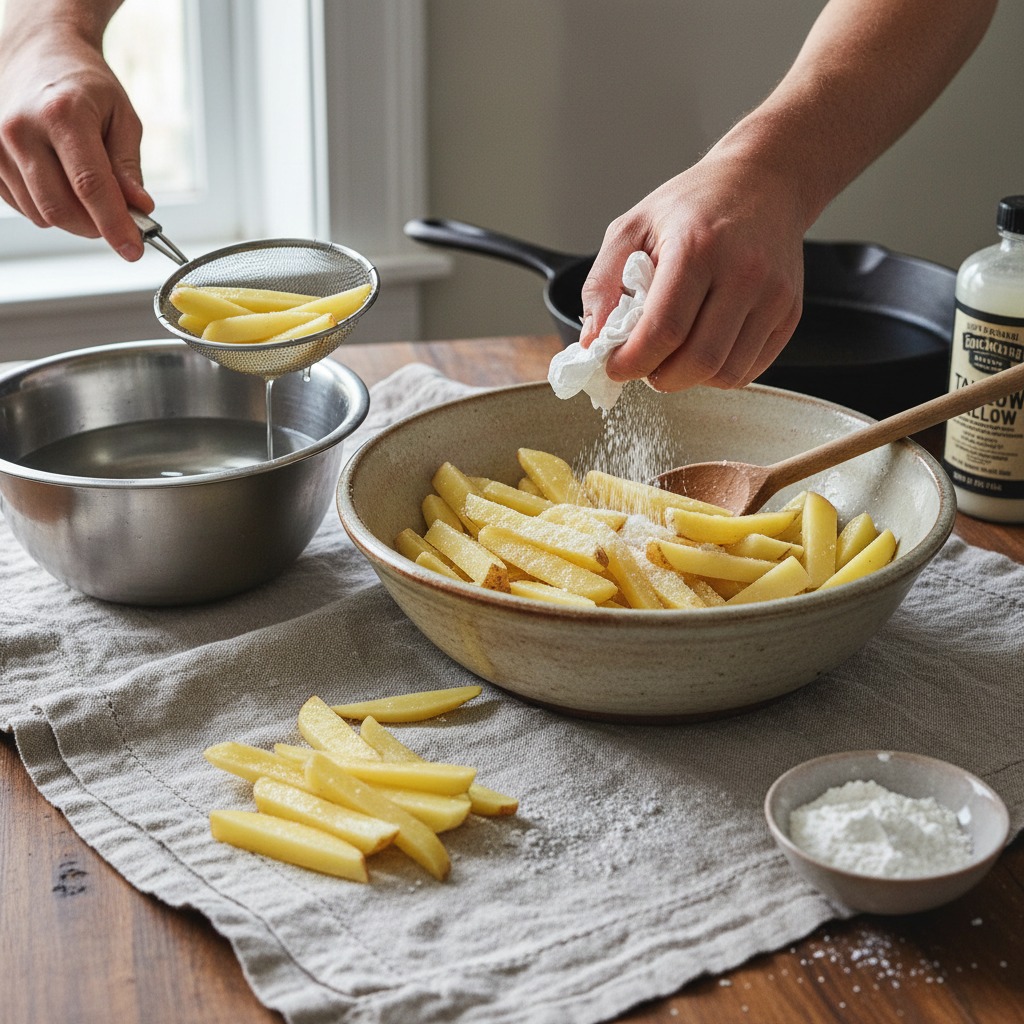 Dry and dust with cornstarch