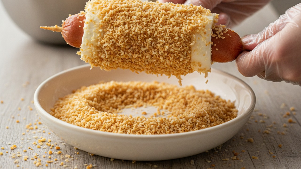 Batter and bread each skewer