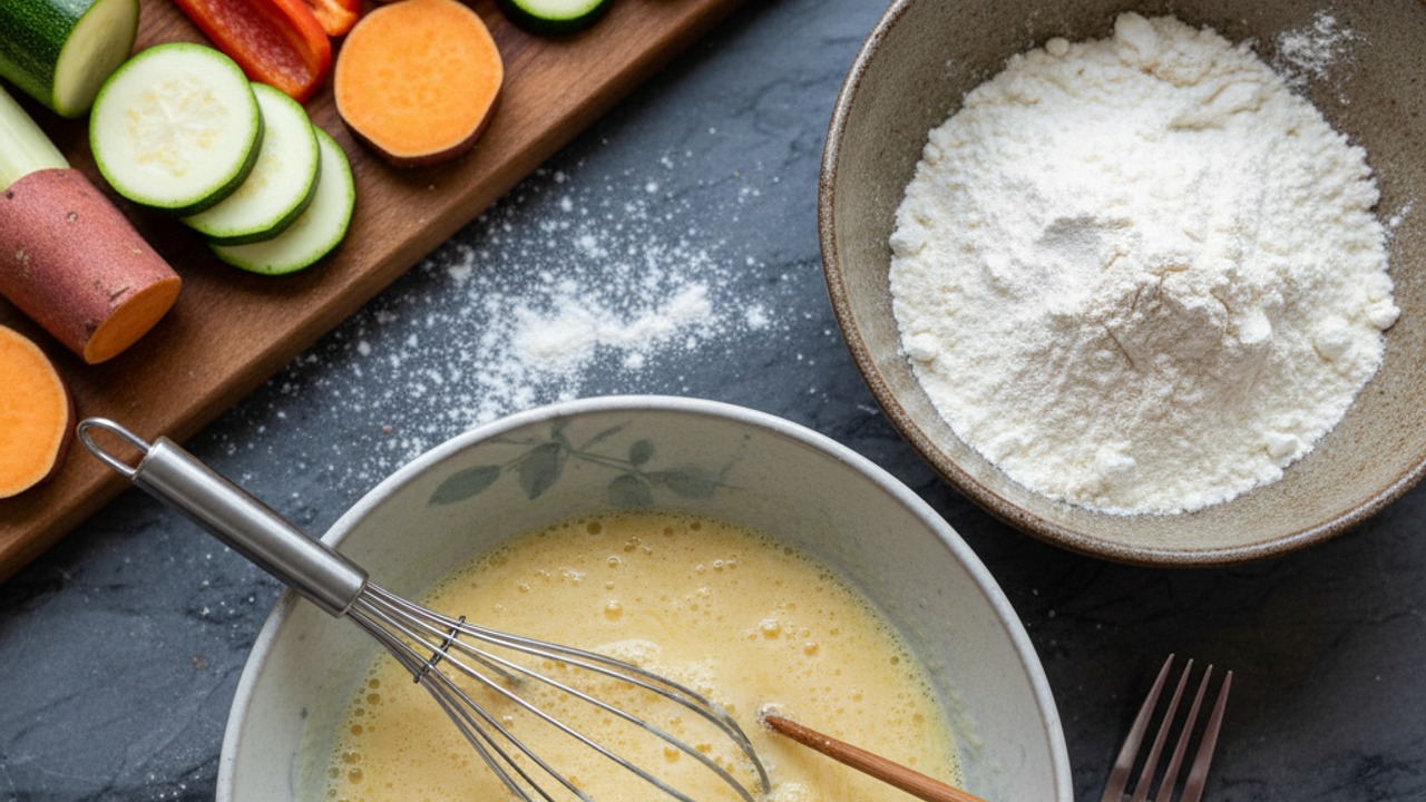 Make the cold tempura batter