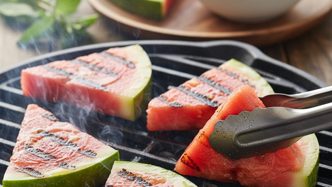 Grill the watermelon