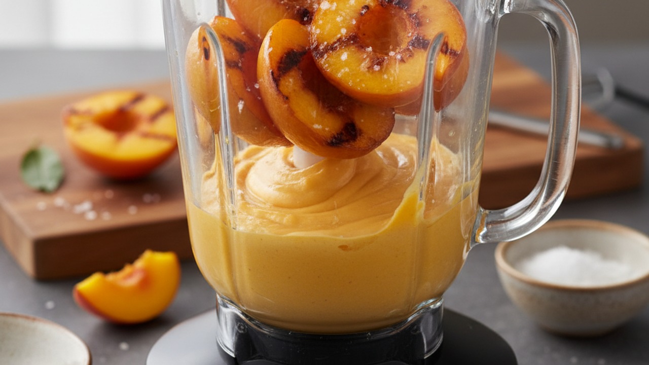 Make the peach purée