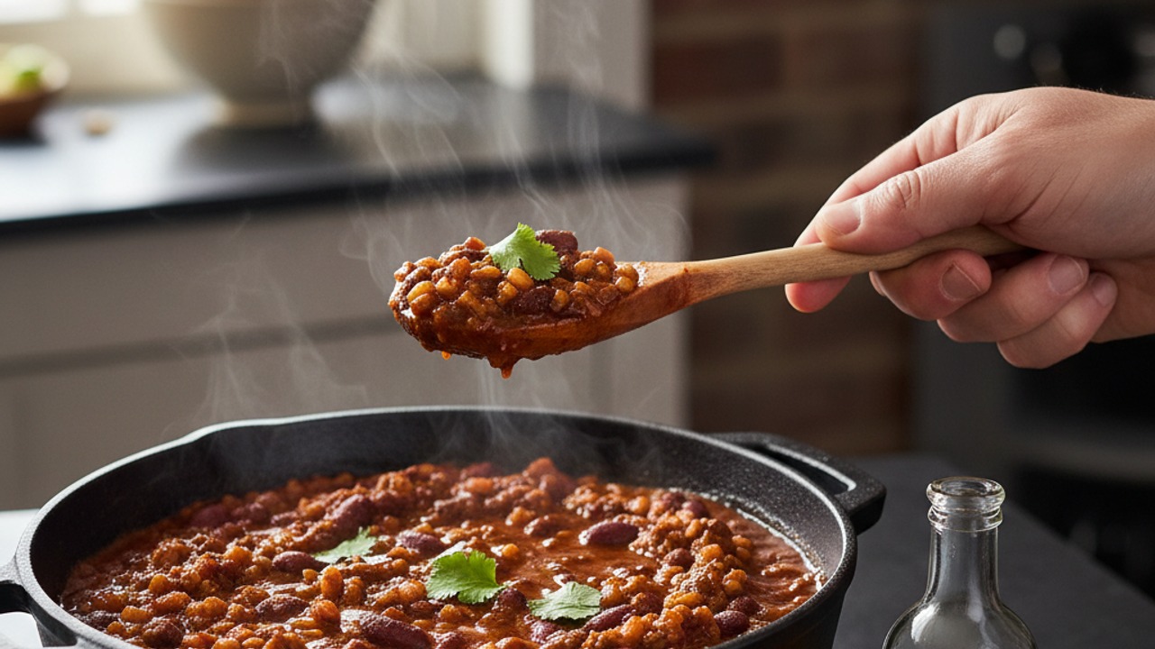 Adjust seasoning and finish simmer