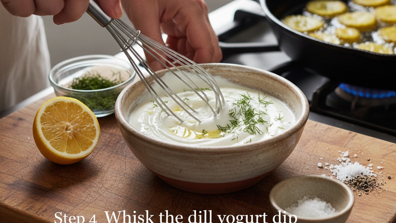 Whisk the dill yogurt dip