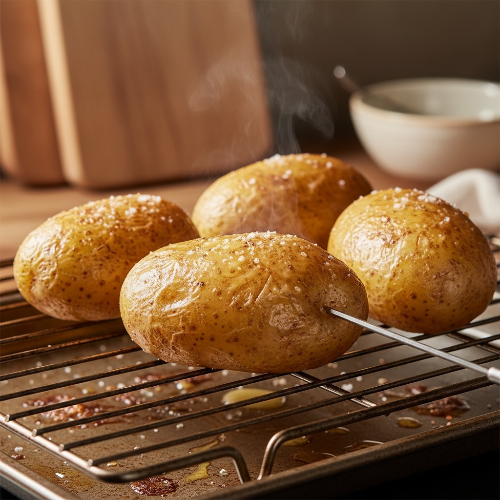 Roast the potatoes until tender