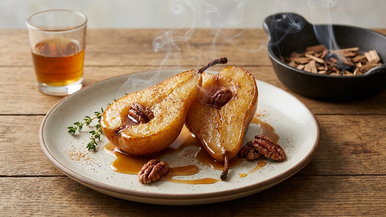 Smoked Pears with Bourbon
