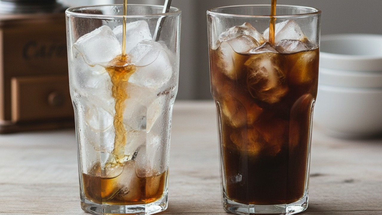 Prepare iced coffee glasses