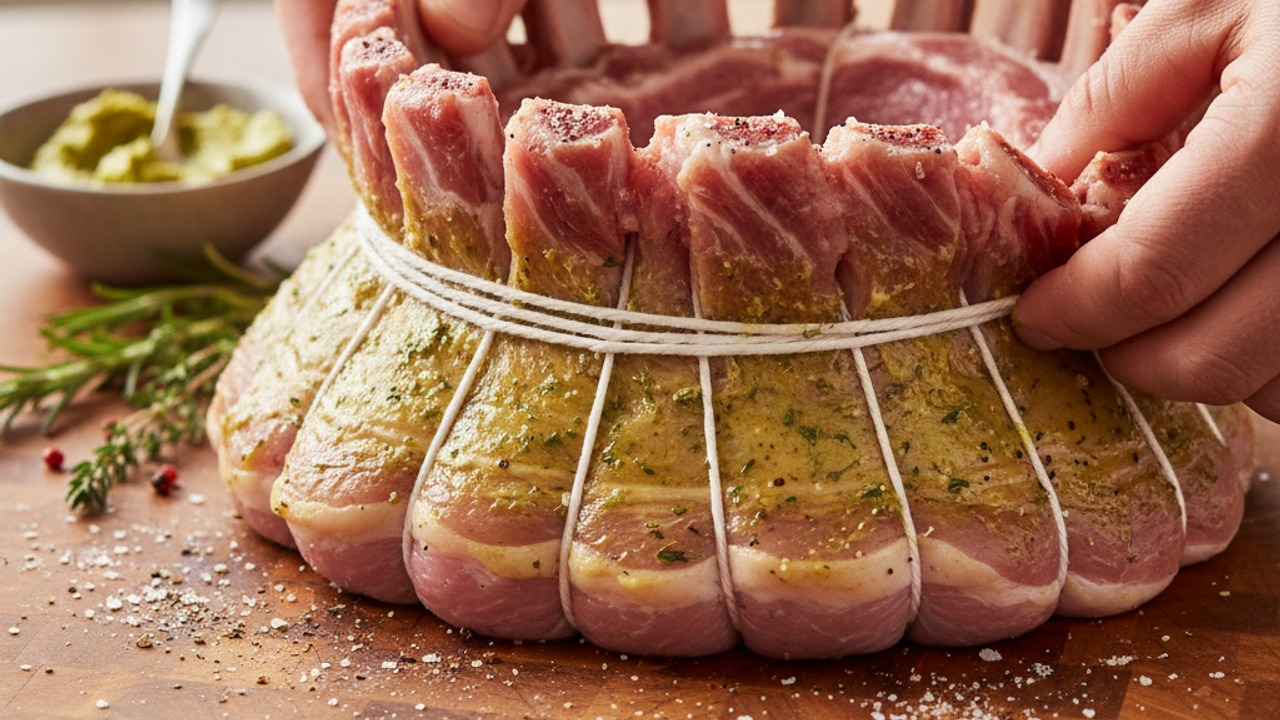 Prepare and season the crown roast