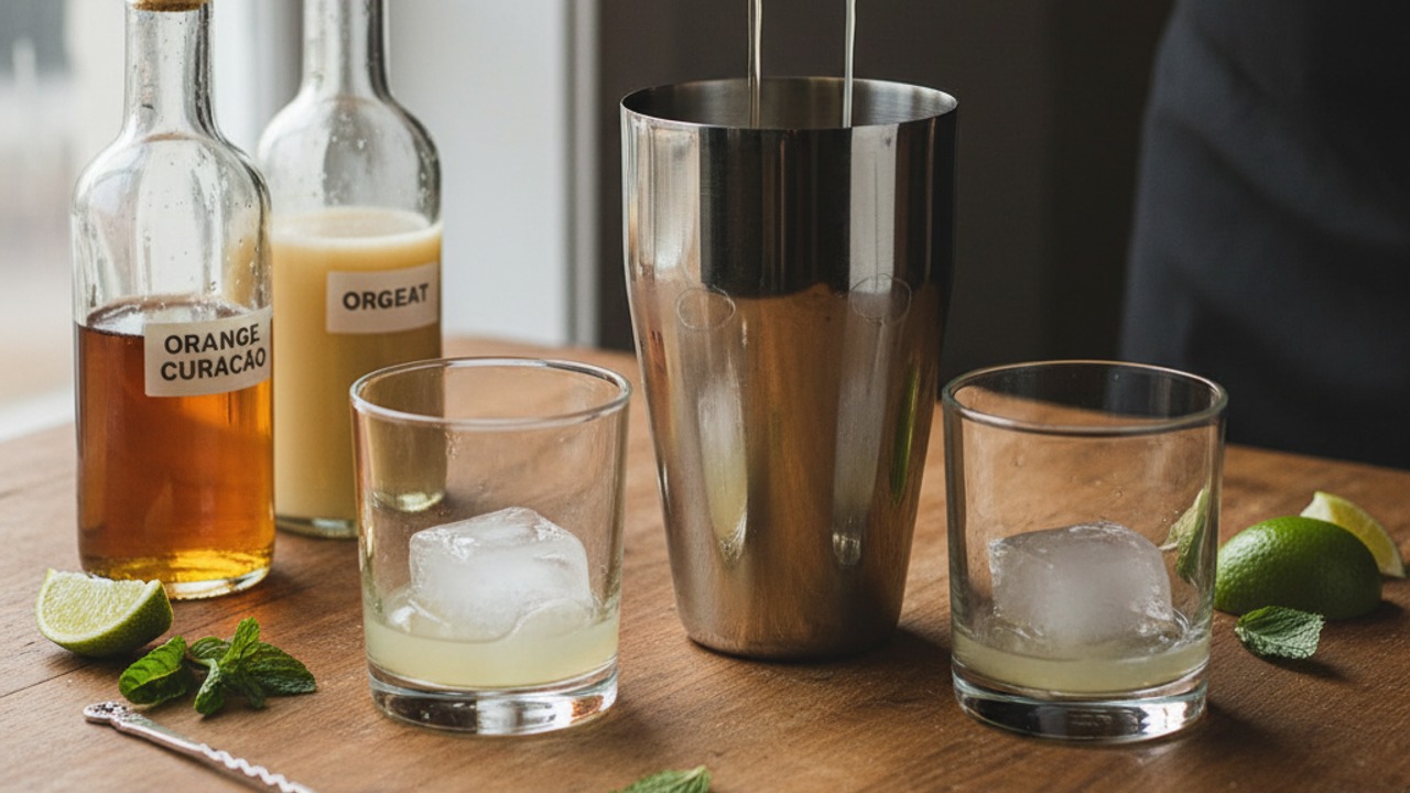 Combine cocktail ingredients