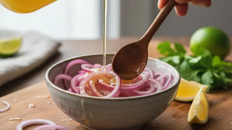 Quick-pickle the red onion
