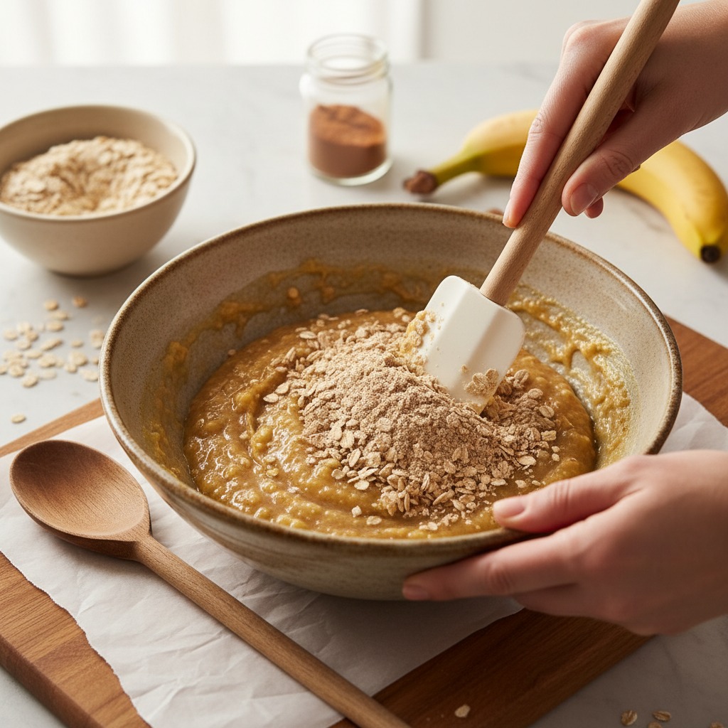 Combine wet and dry to form dough