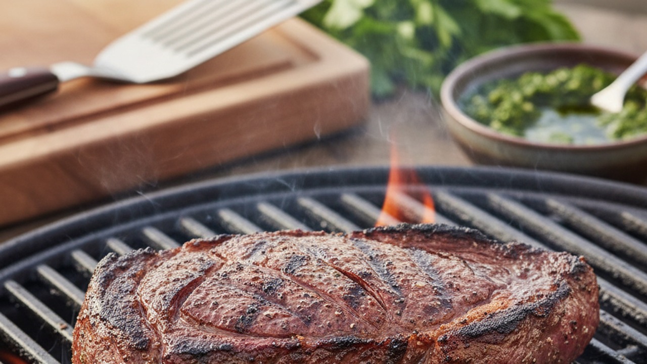 Grill the flank steak