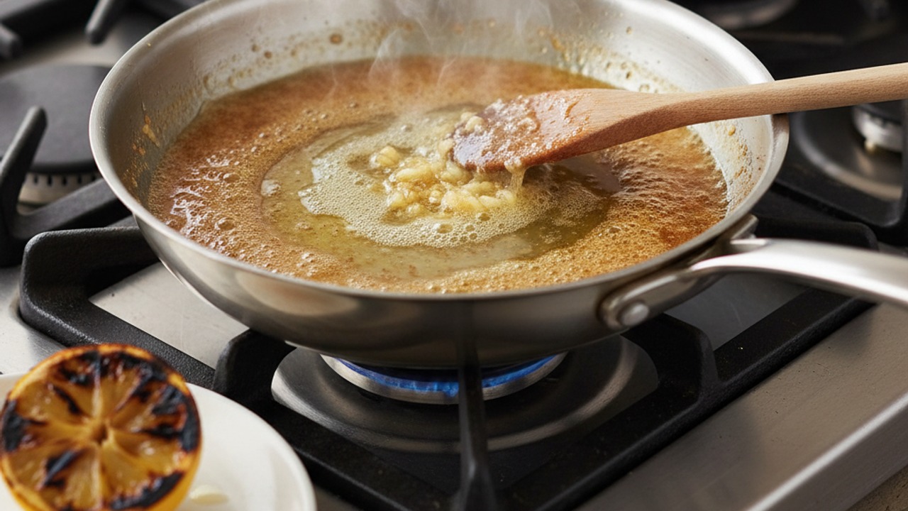 Make the lemon-scented brown butter