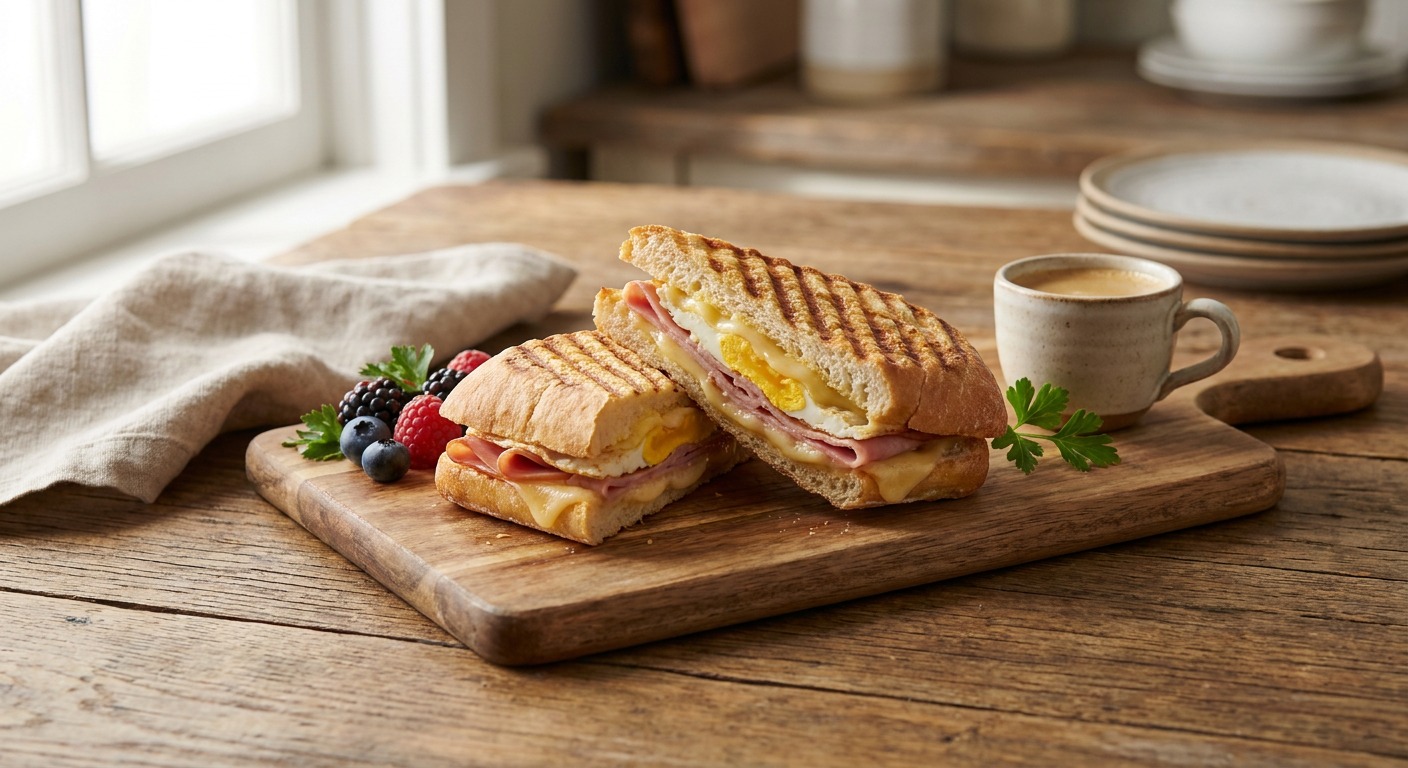 Grilled Ham Egg Cheese Panini